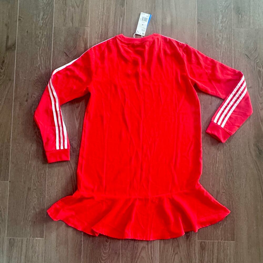Adidas Sporty Dress Flounce Hem Coquette Red Long sleeves Small/Medium 2018 NEW - Picture 13 of 13